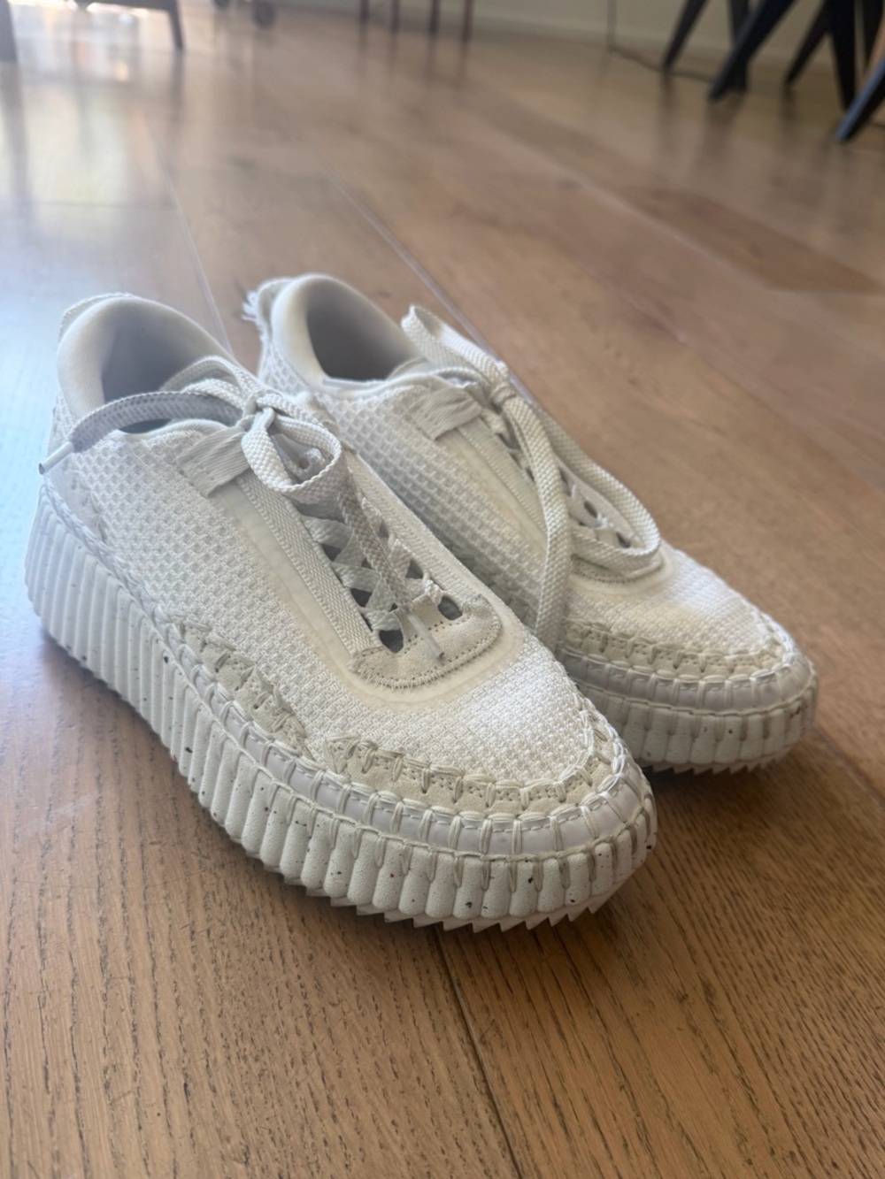 Chloé Nama White Platform Sneakers – Like New - Size 37